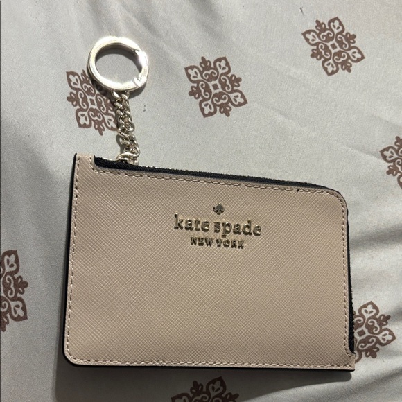 kate spade Accessories - Kate Spade Taupe Keychain Card Holder